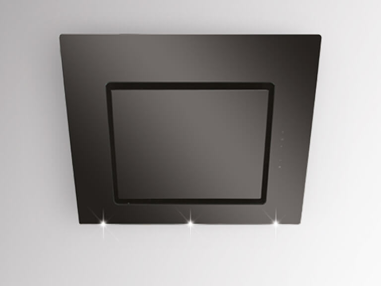 Korpus Edelstahl / Schwarzglas, 60 cm, ohne Schacht<br />
Darstellung ohne Umluftabdeckung