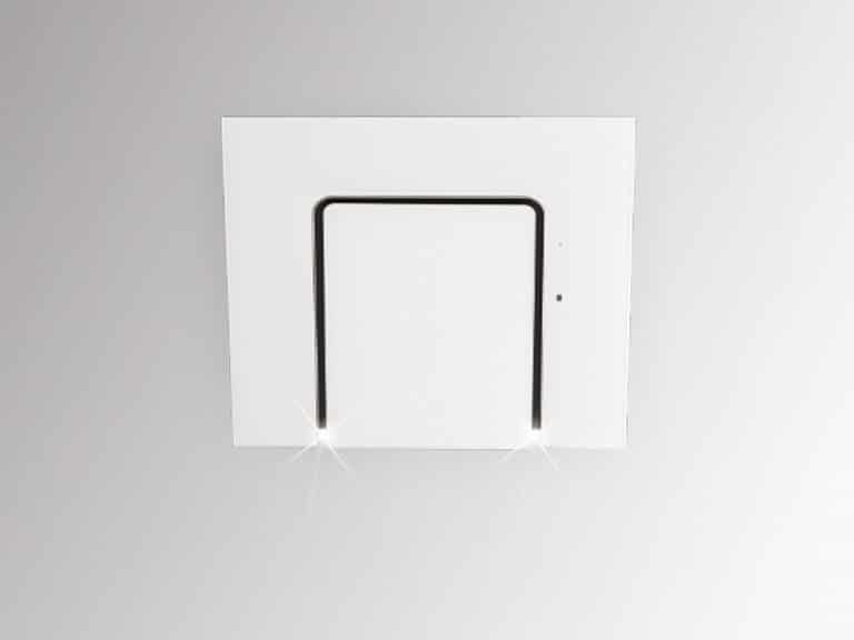 Korpus Grau / Weißglas, 60 cm, ohne Schacht<br />
Darstellung ohne Umluftabdeckung