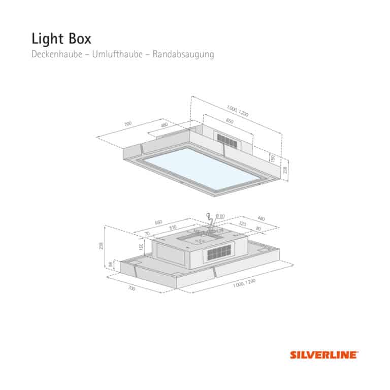 Maßzeichnung Light Box